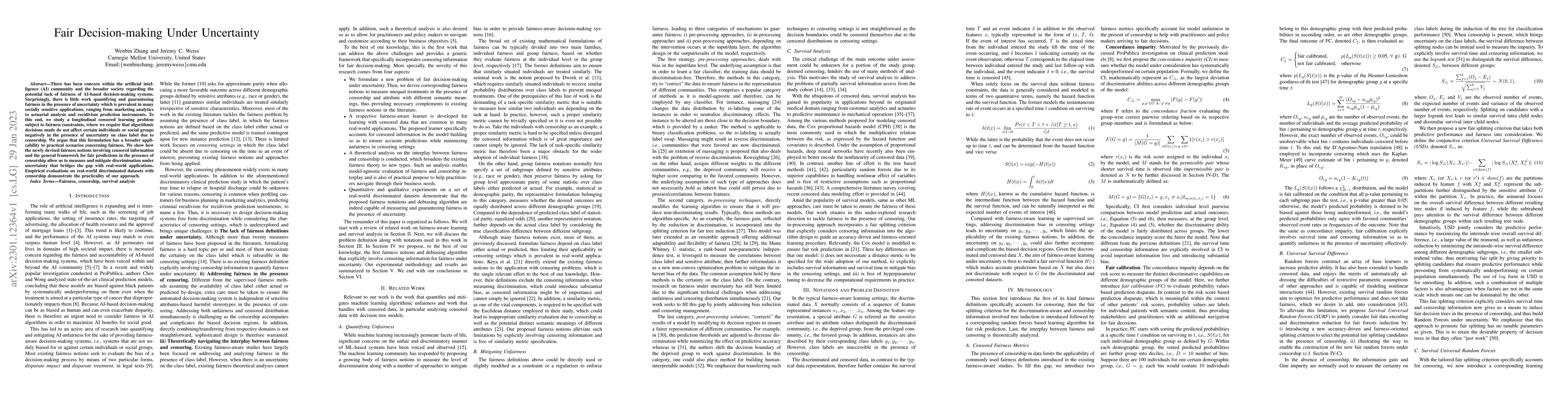 Thumbnail for Fair Decision-making Under Uncertainty