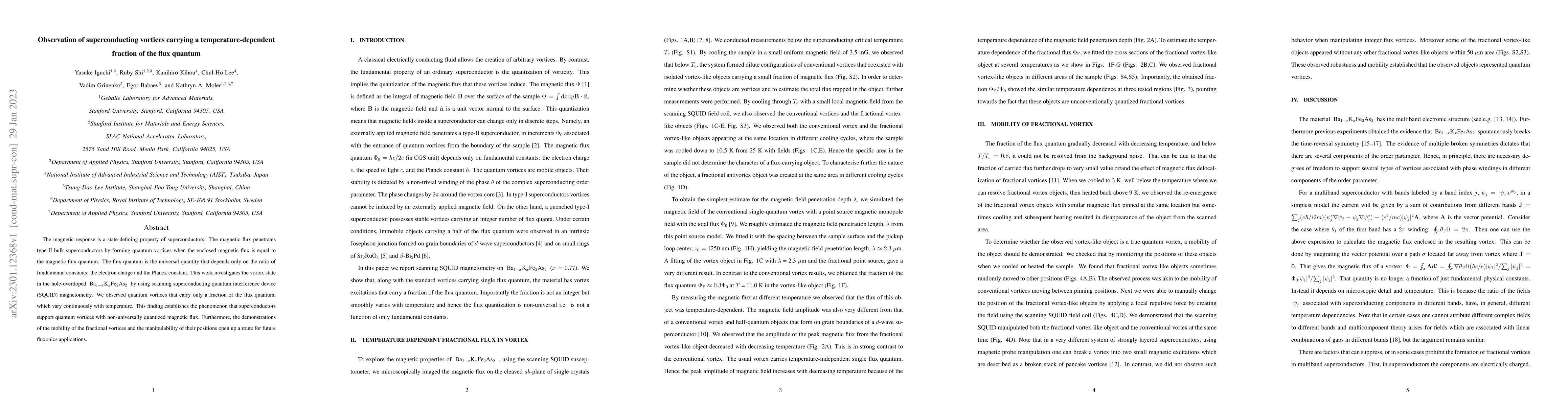 Thumbnail for Observation of superconducting vortices carrying a temperature-dependent
  fraction of the flux quantum