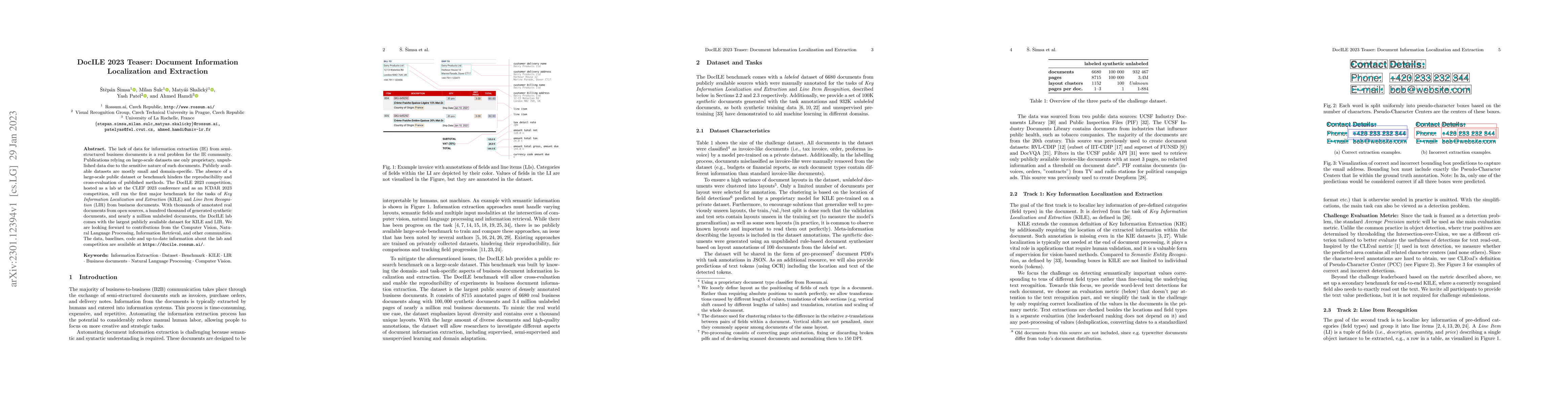 Thumbnail for DocILE 2023 Teaser: Document Information Localization and Extraction