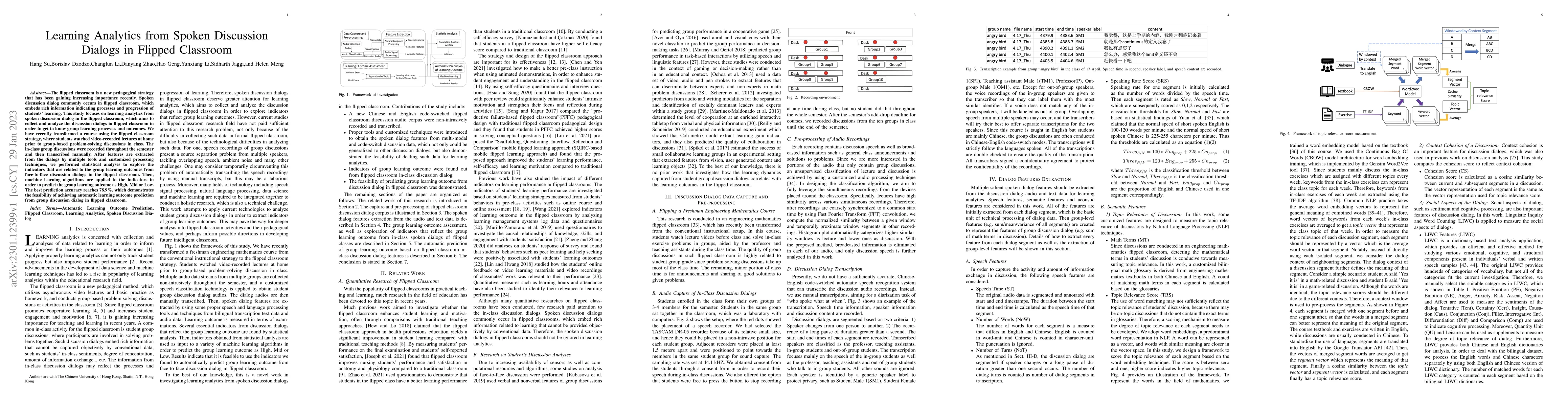 Thumbnail for Learning Analytics from Spoken Discussion Dialogs in Flipped Classroom