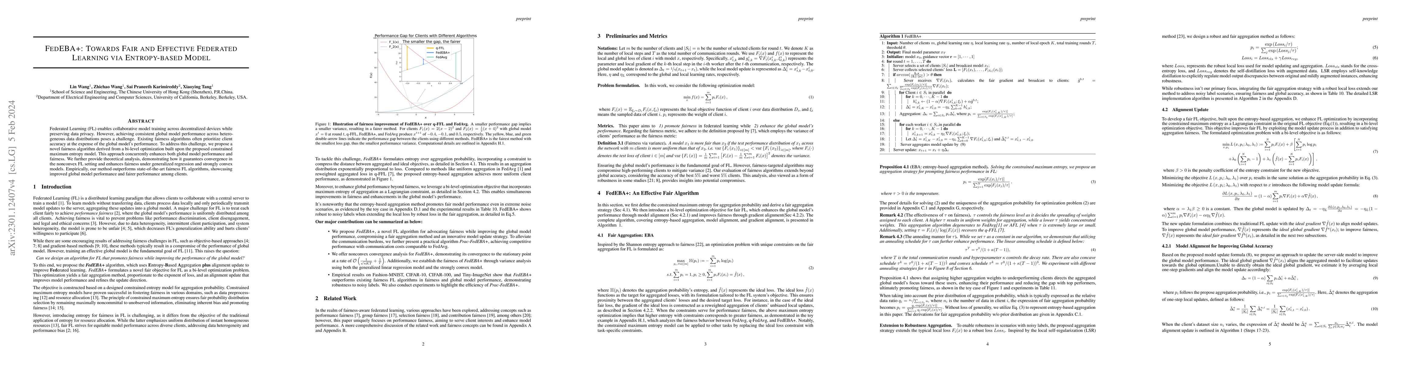 Thumbnail for FedEBA+: Towards Fair and Effective Federated Learning via Entropy-Based
  Model