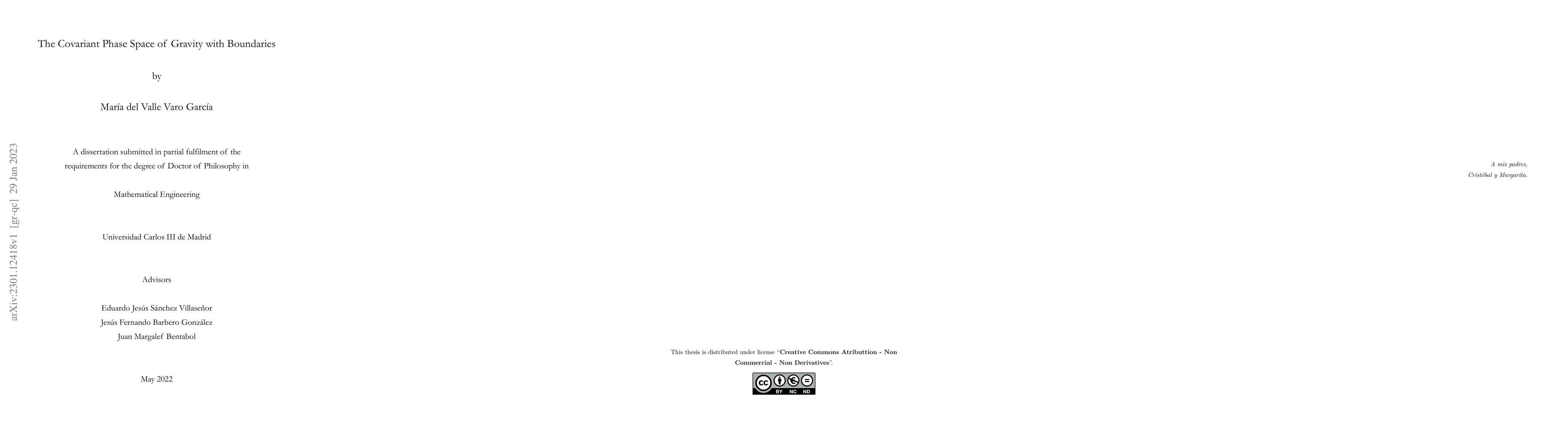 Thumbnail for The Covariant Phase Space of Gravity with Boundaries