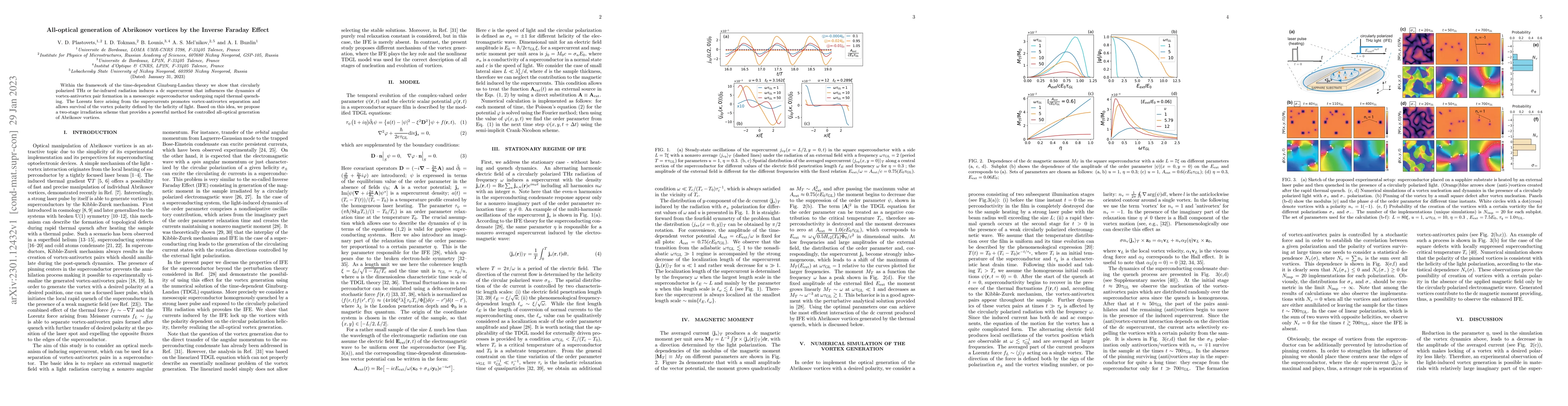 Thumbnail for All-optical generation of Abrikosov vortices by the Inverse Faraday
  Effect