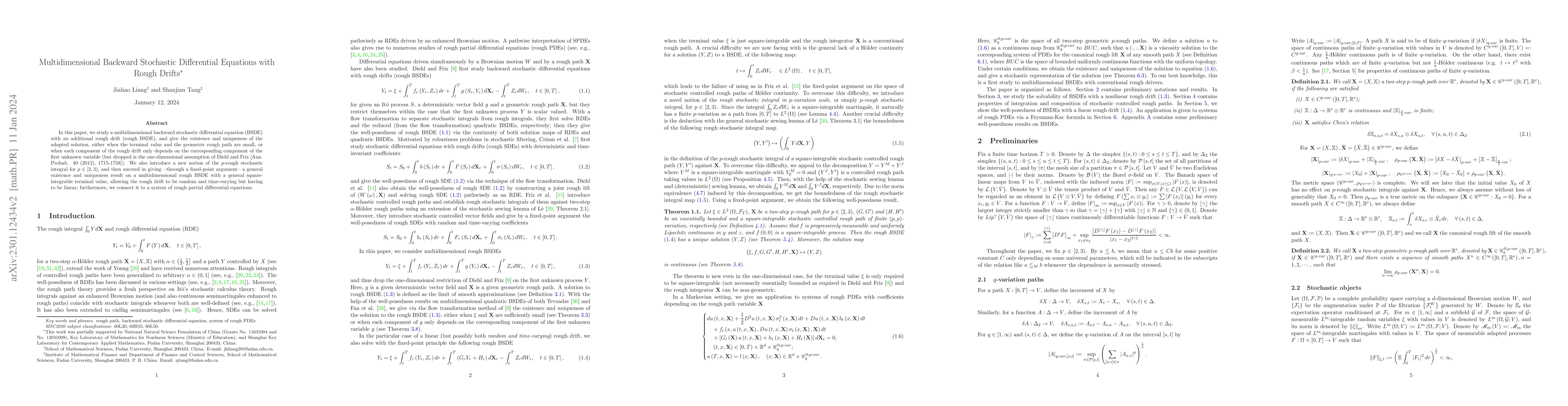 Thumbnail for Multidimensional Backward Stochastic Differential Equations with Rough
  Drifts
