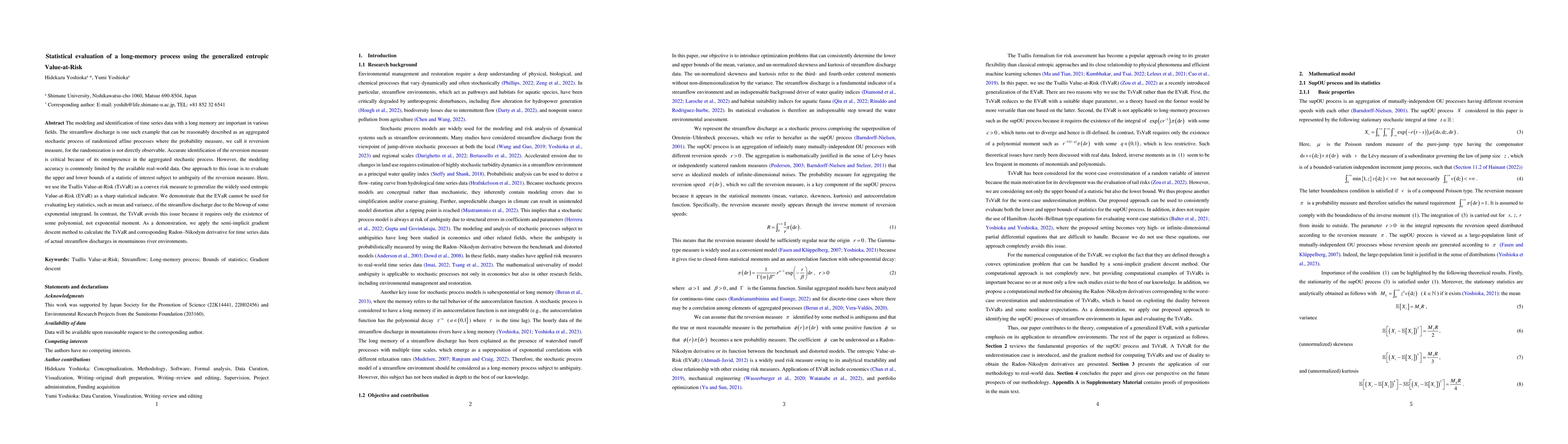 Thumbnail for Statistical evaluation of a long-memory process using the generalized
  entropic Value-at-Risk