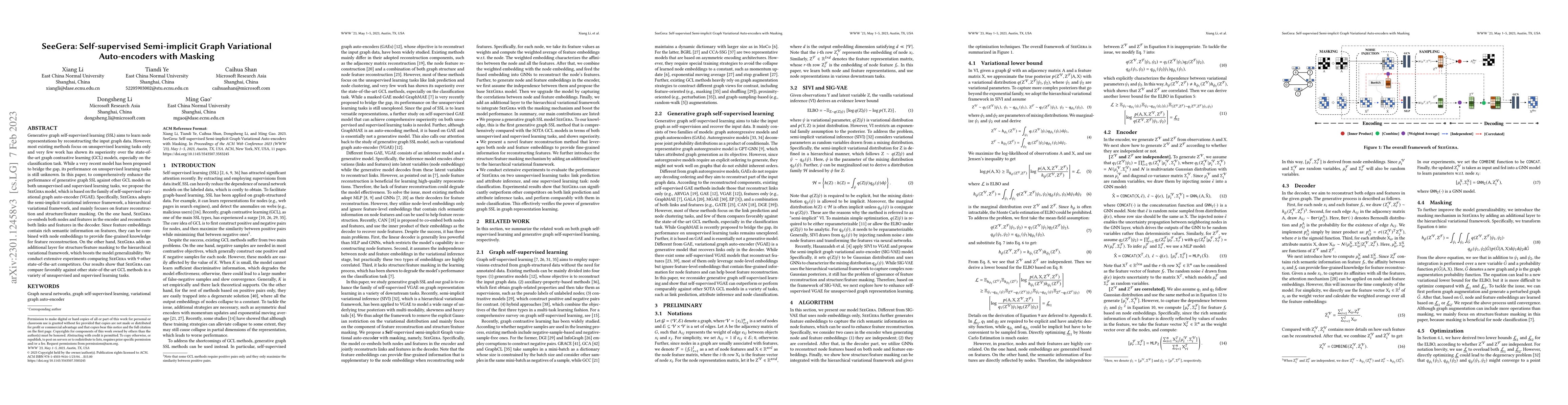 Thumbnail for SeeGera: Self-supervised Semi-implicit Graph Variational Auto-encoders
  with Masking