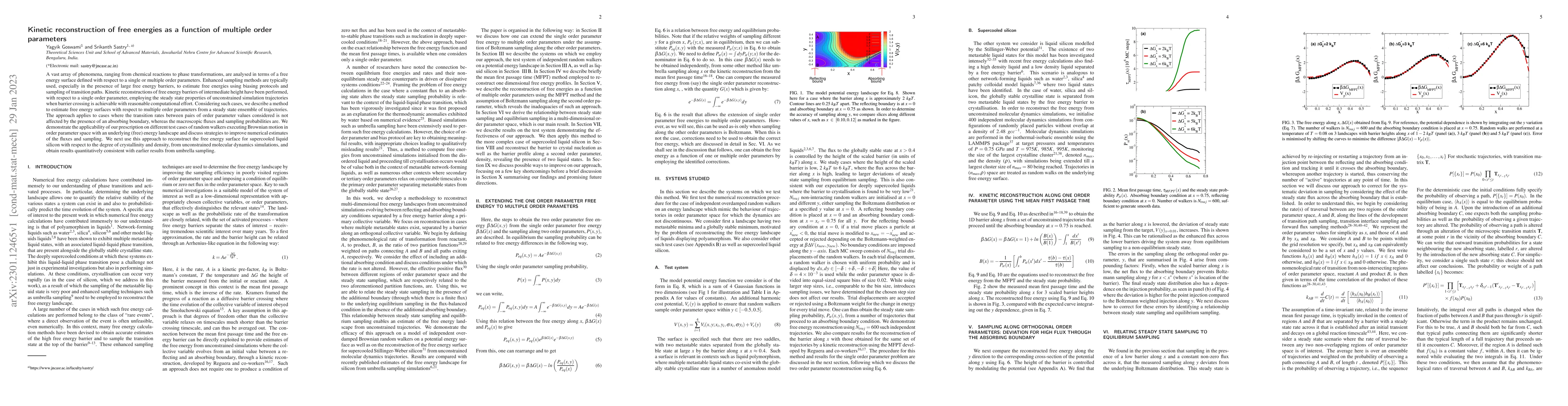 Thumbnail for Kinetic reconstruction of free energies as a function of multiple order
  parameters