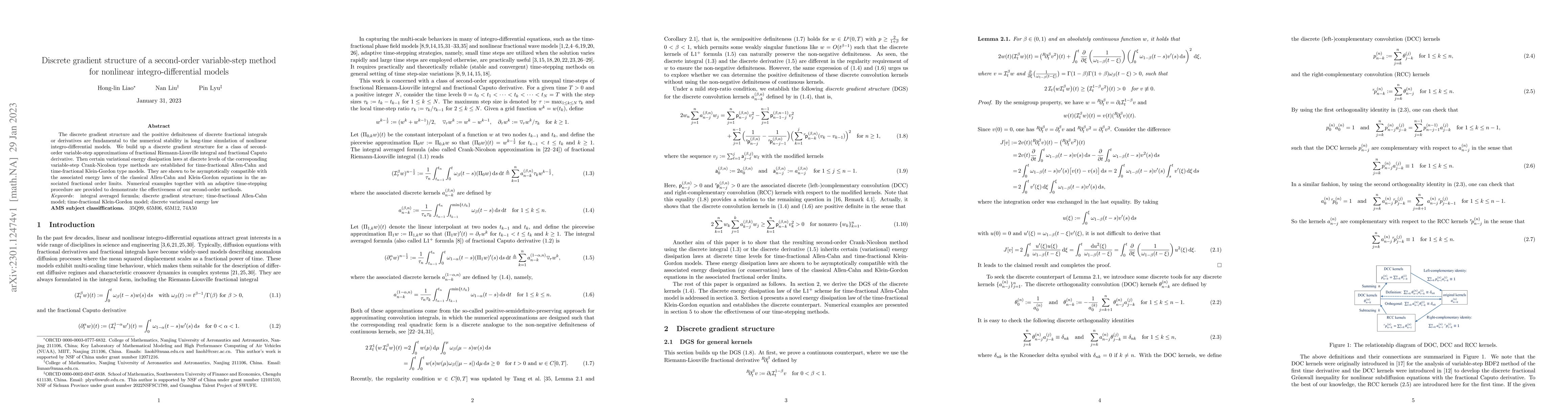 Thumbnail for Discrete gradient structure of a second-order variable-step method for
  nonlinear integro-differential models