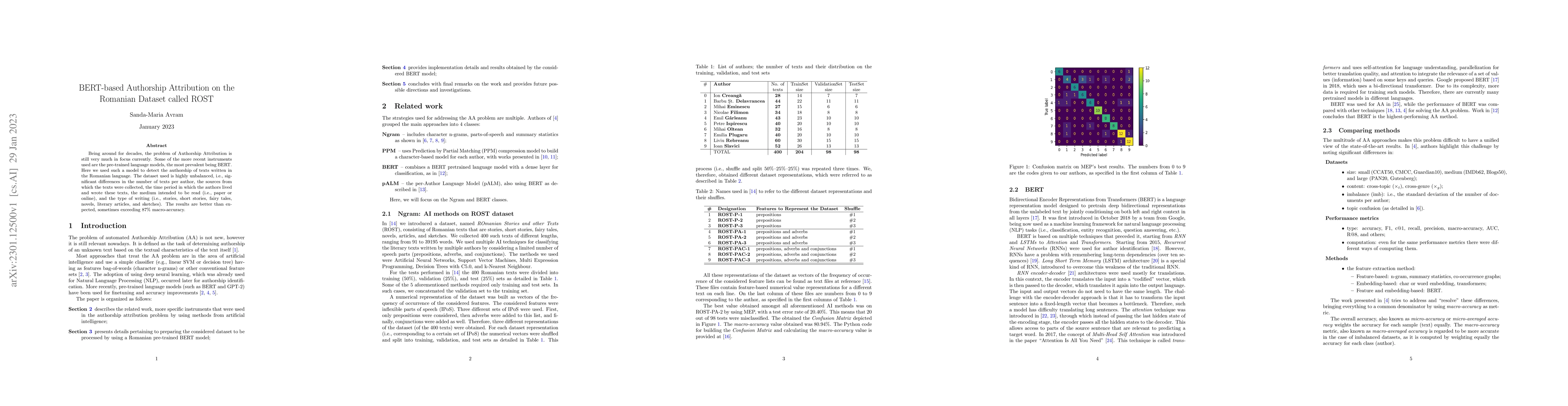 Thumbnail for BERT-based Authorship Attribution on the Romanian Dataset called ROST