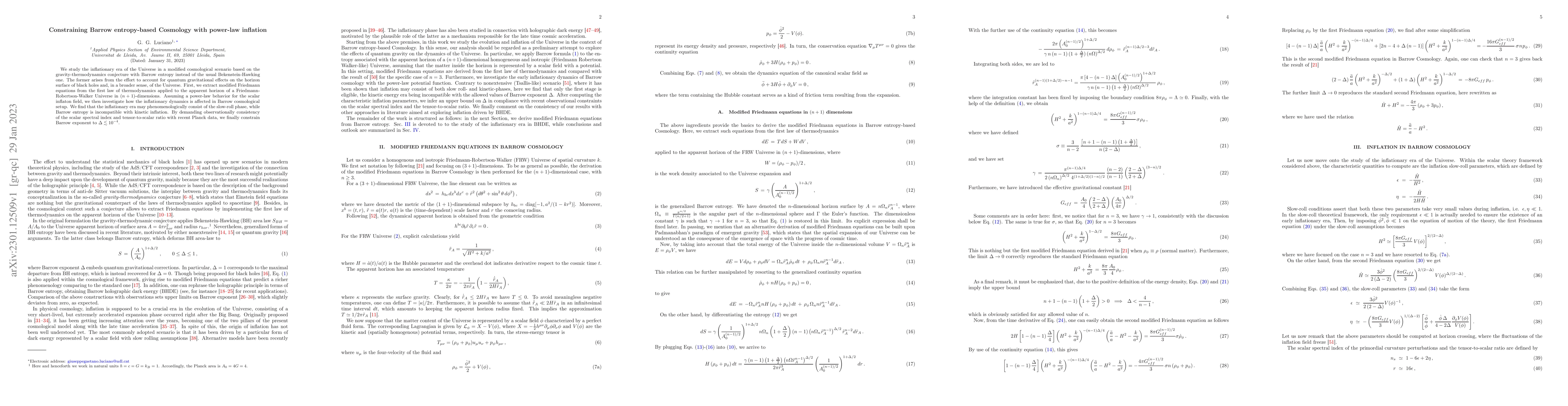 Thumbnail for Constraining Barrow entropy-based Cosmology with power-law inflation