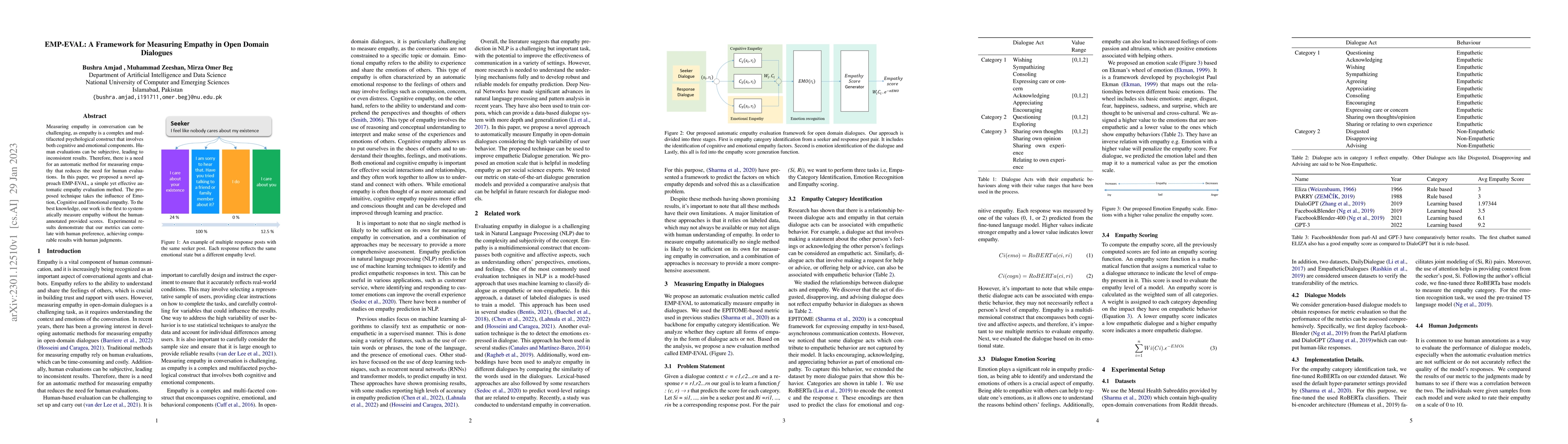 Thumbnail for EMP-EVAL: A Framework for Measuring Empathy in Open Domain Dialogues