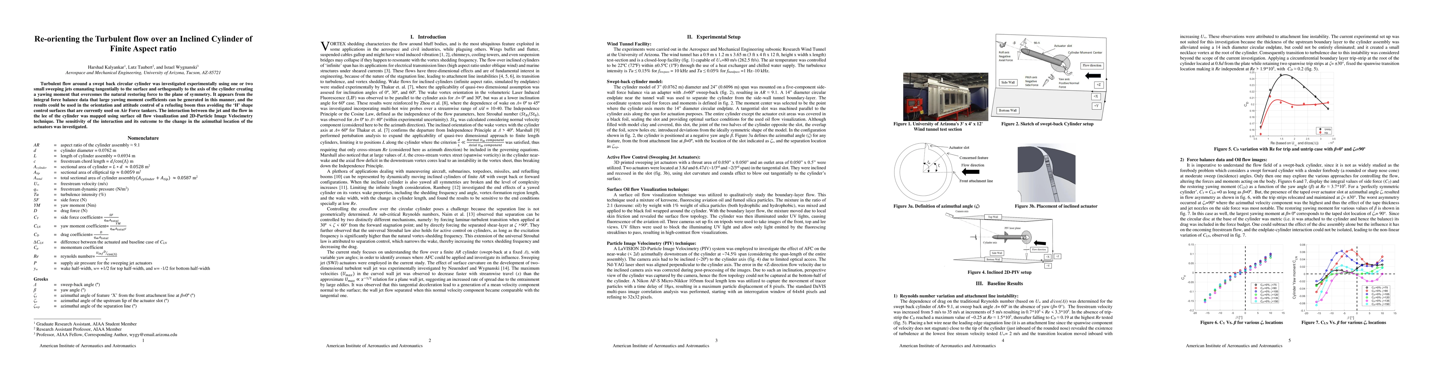 Thumbnail for Re-orienting the Turbulent flow over an Inclined Cylinder of Finite
  Aspect ratio
