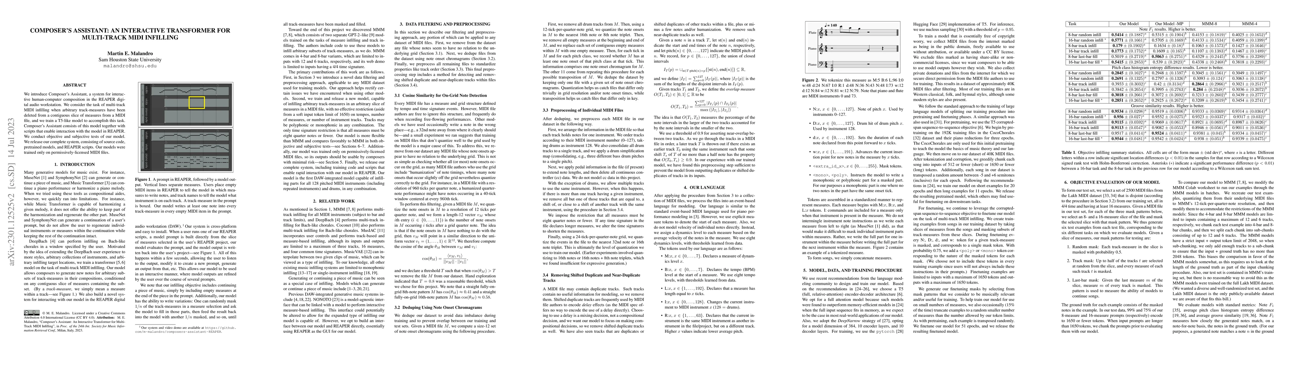 Thumbnail for Composer's Assistant: An Interactive Transformer for Multi-Track MIDI
  Infilling