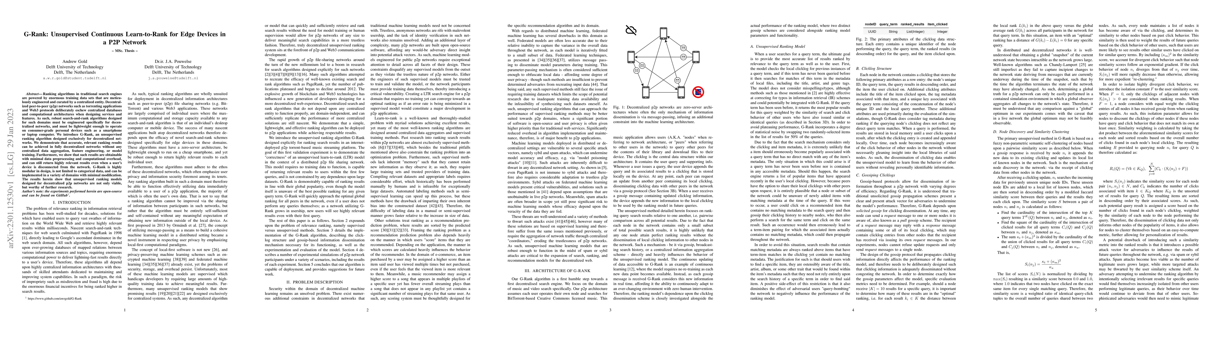 Thumbnail for G-Rank: Unsupervised Continuous Learn-to-Rank for Edge Devices in a P2P
  Network