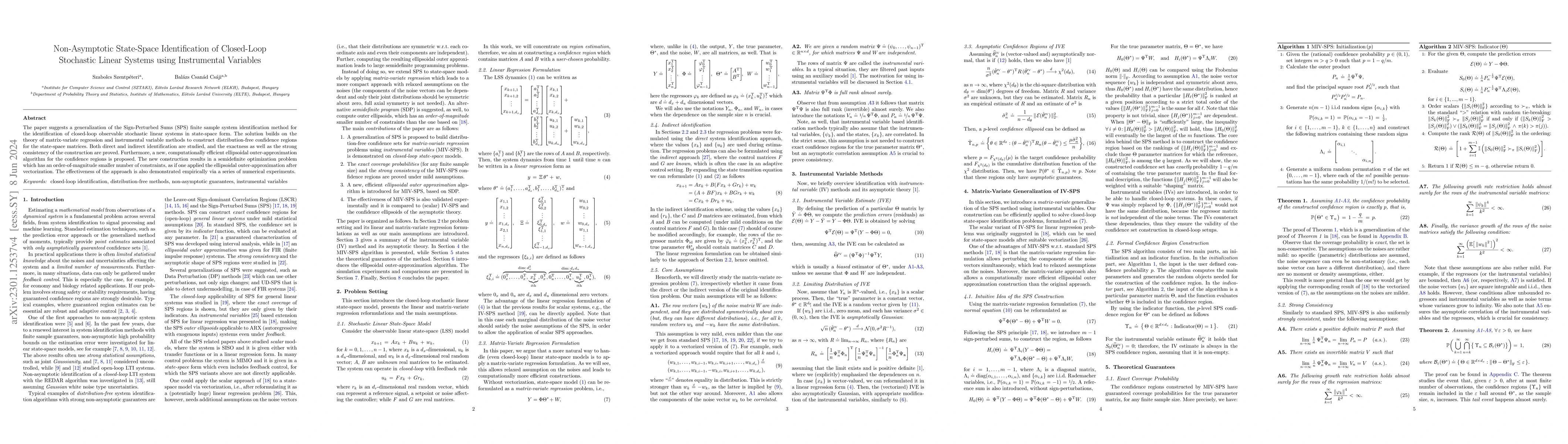 Thumbnail for Non-Asymptotic State-Space Identification of Closed-Loop Stochastic
  Linear Systems using Instrumental Variables
