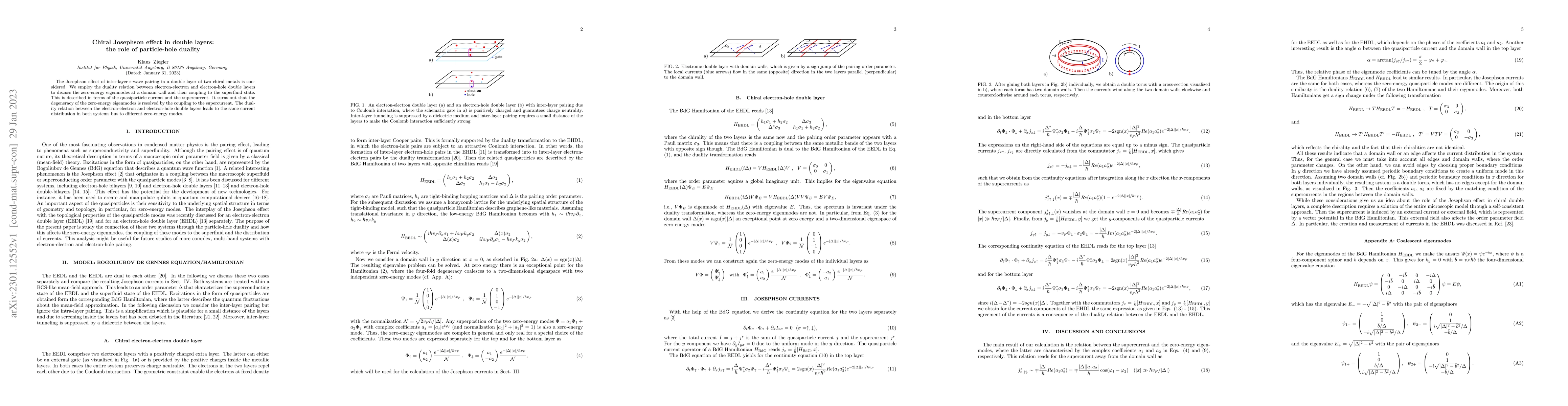 Thumbnail for Chiral Josephson effect in double layers: the role of particle-hole
  duality