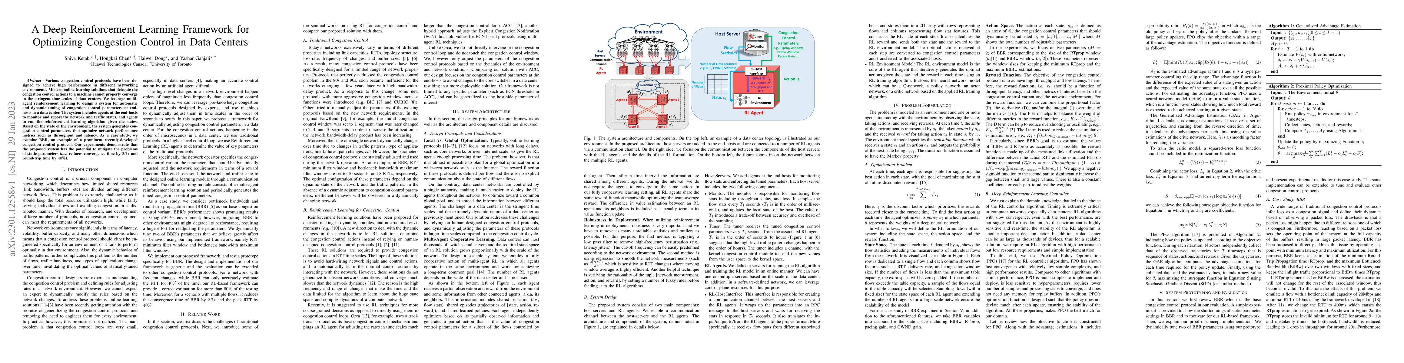 Thumbnail for A Deep Reinforcement Learning Framework for Optimizing Congestion
  Control in Data Centers