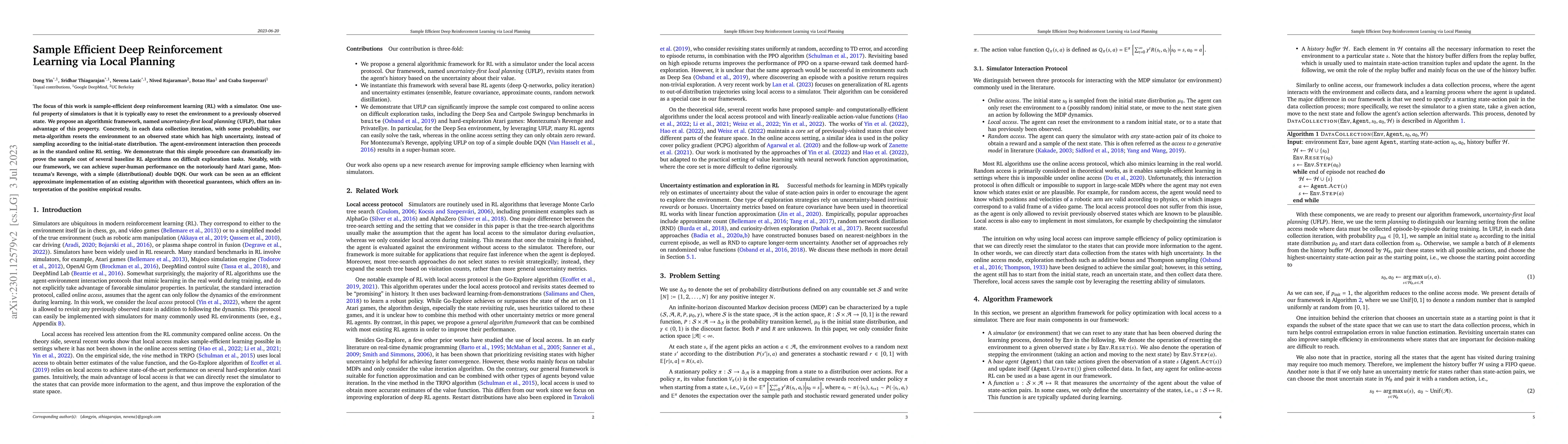 Thumbnail for Sample Efficient Deep Reinforcement Learning via Local Planning