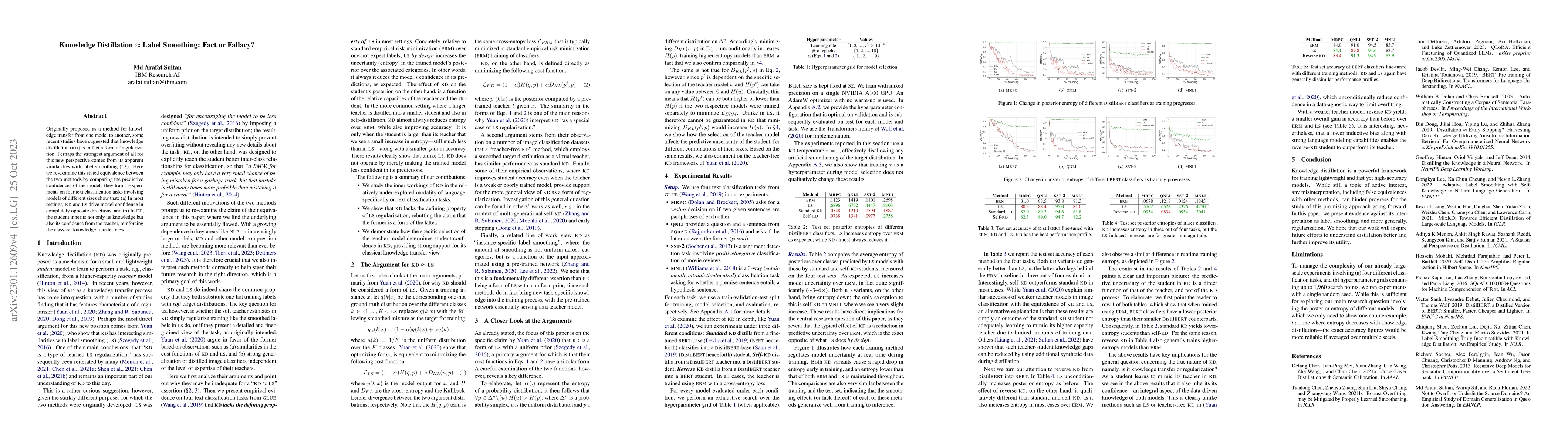 Thumbnail for Knowledge Distillation $\approx$ Label Smoothing: Fact or Fallacy?
