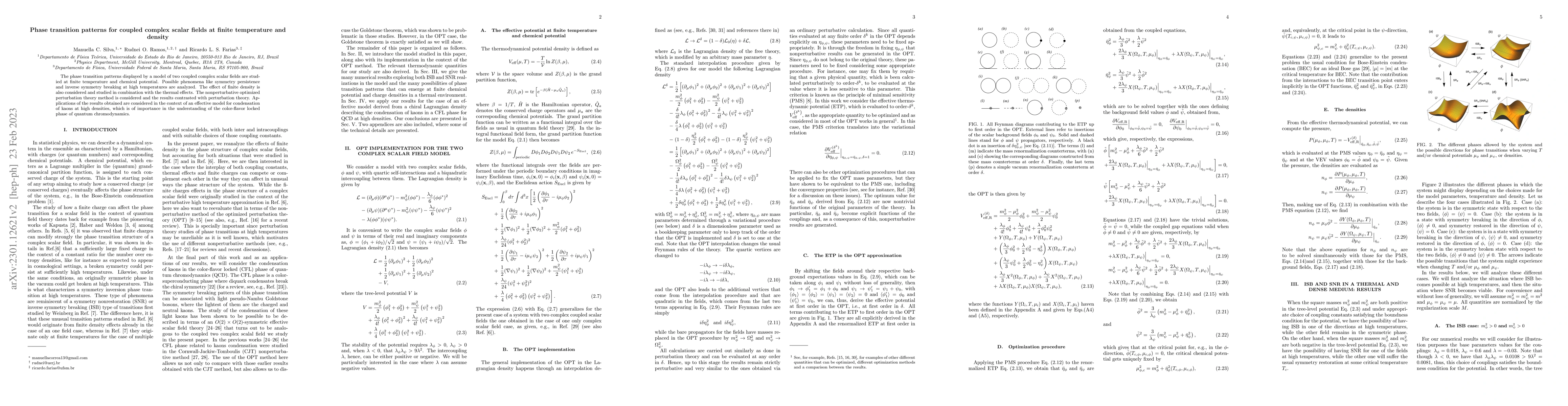 Thumbnail for Phase transition patterns for coupled complex scalar fields at finite
  temperature and density