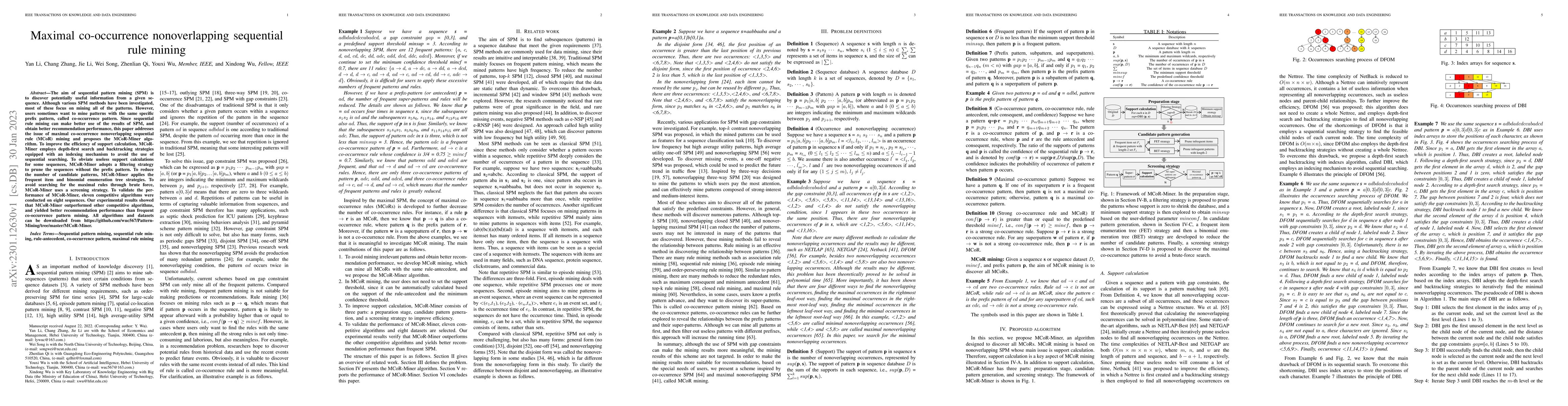 Thumbnail for Maximal co-occurrence nonoverlapping sequential rule mining