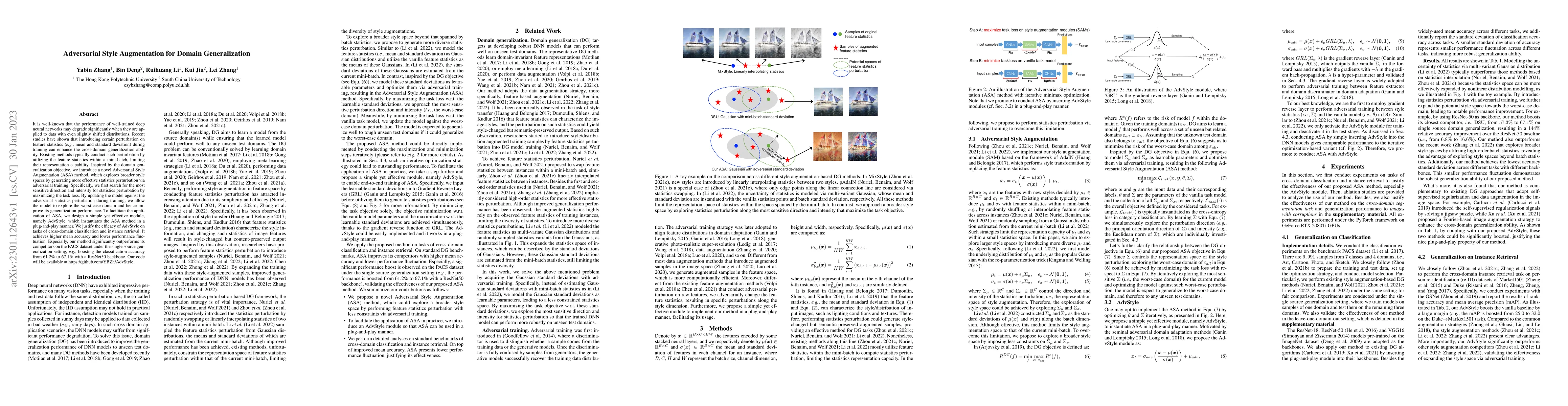 Thumbnail for Adversarial Style Augmentation for Domain Generalization