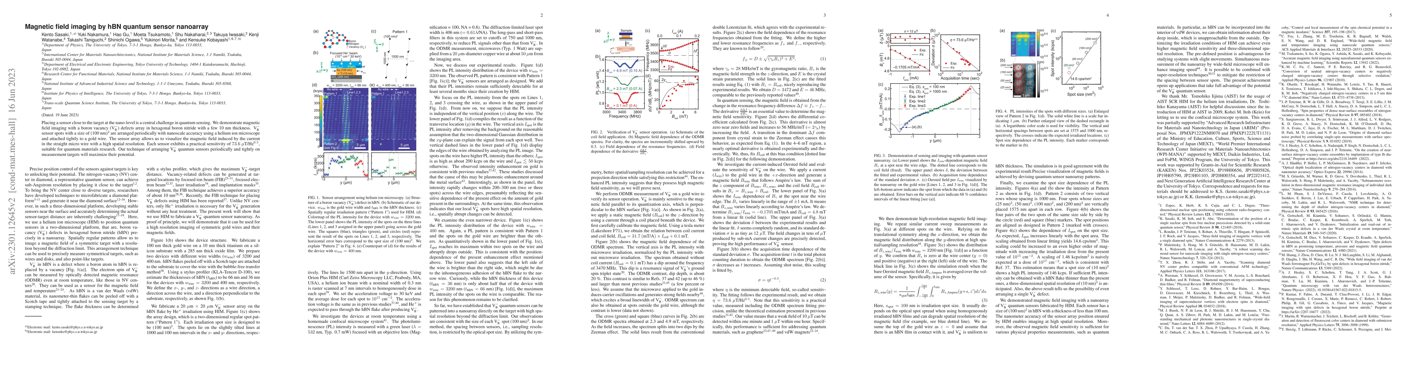 Thumbnail for Magnetic field imaging by hBN quantum sensor nanoarray