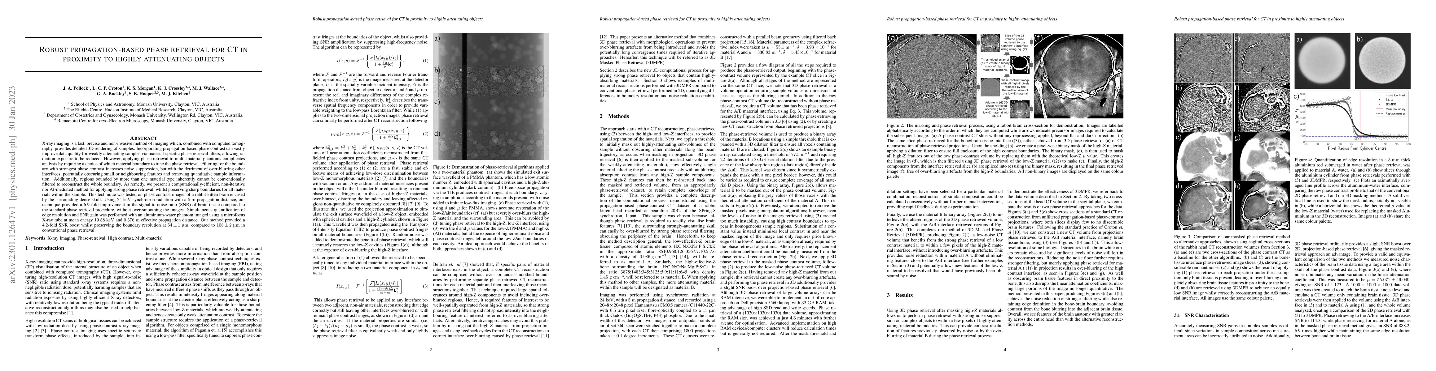 Thumbnail for Robust propagation-based phase retrieval for CT in proximity to highly
  attenuating objects