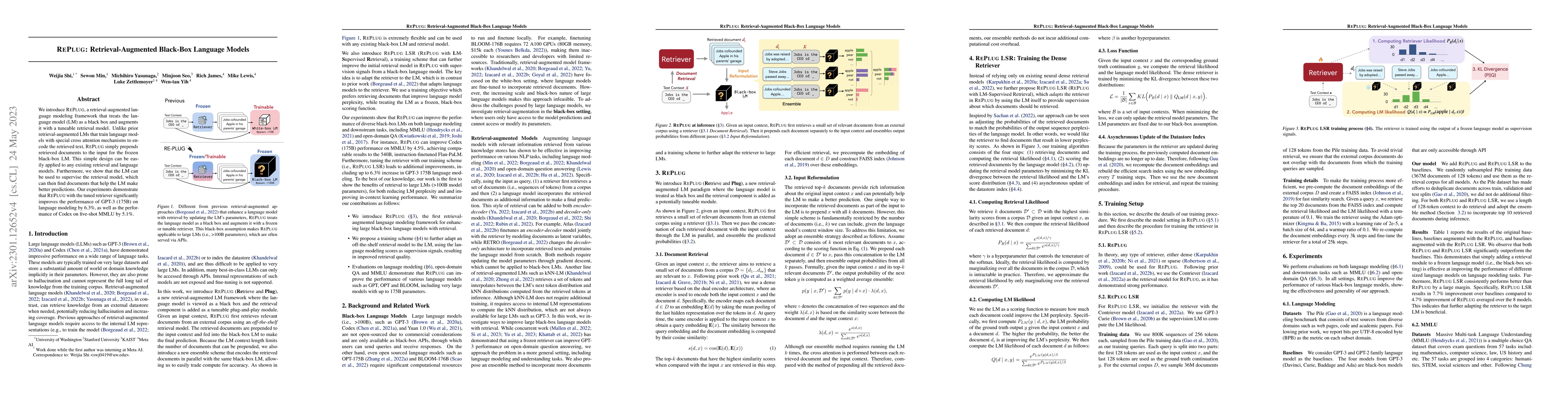 Thumbnail for REPLUG: Retrieval-Augmented Black-Box Language Models