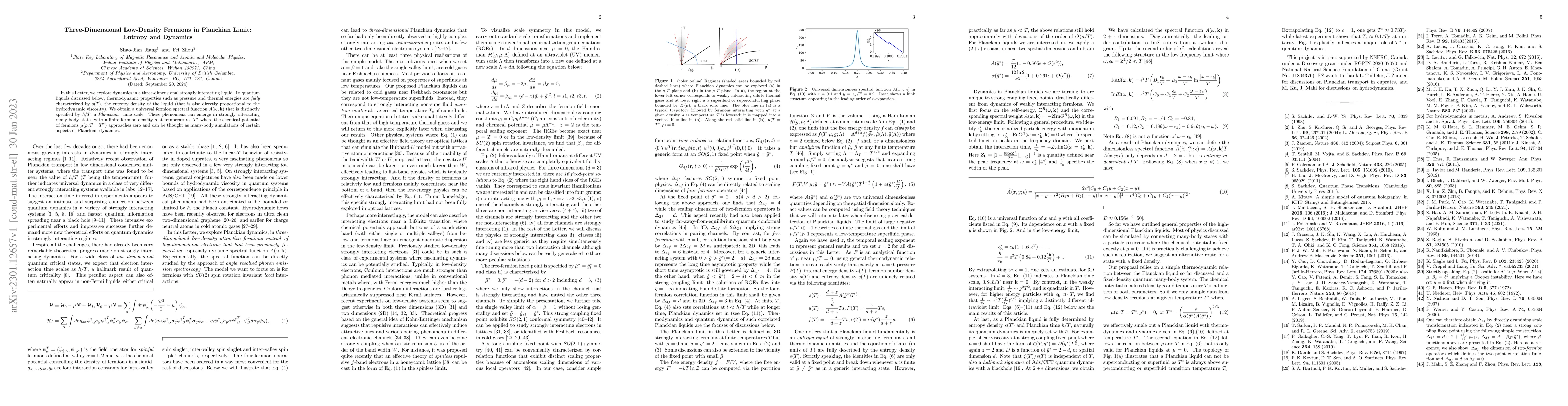 Thumbnail for Three-Dimensional Low-Density Fermions in Planckian Limit: Entropy and
  Dynamics