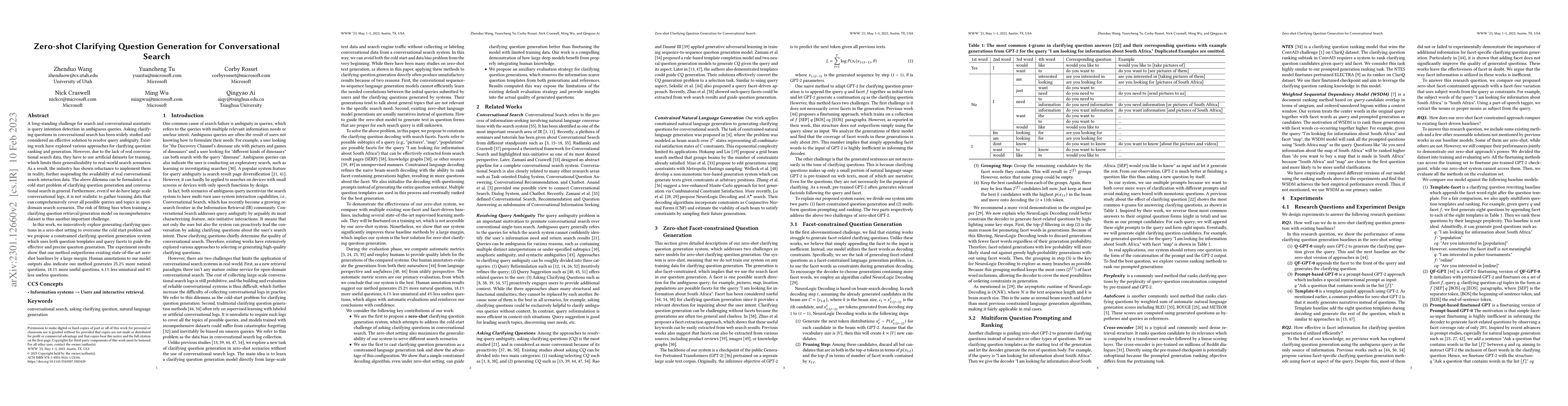 Thumbnail for Zero-shot Clarifying Question Generation for Conversational Search