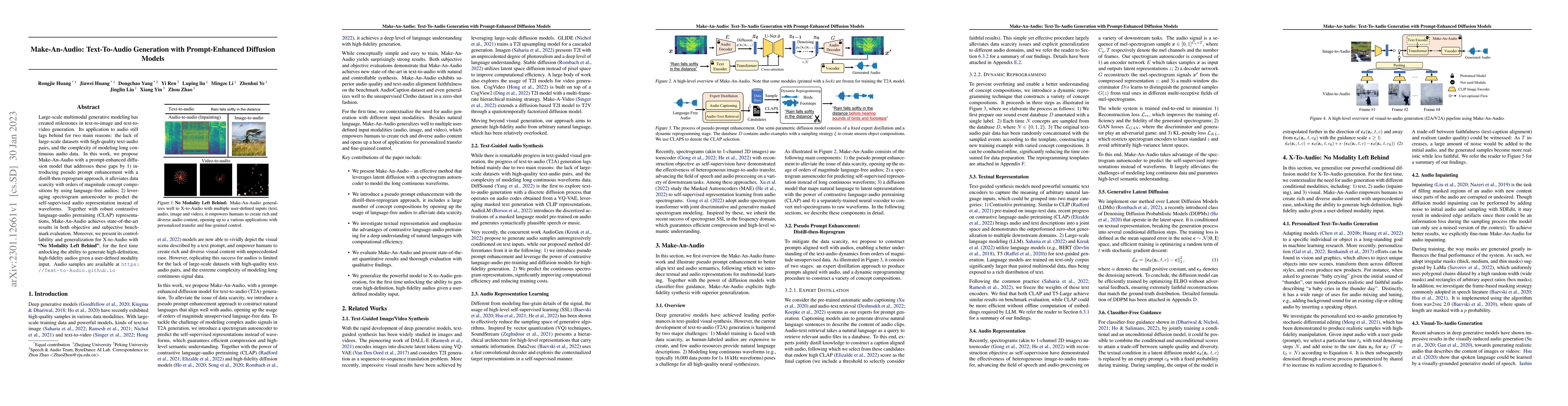 Thumbnail for Make-An-Audio: Text-To-Audio Generation with Prompt-Enhanced Diffusion
  Models