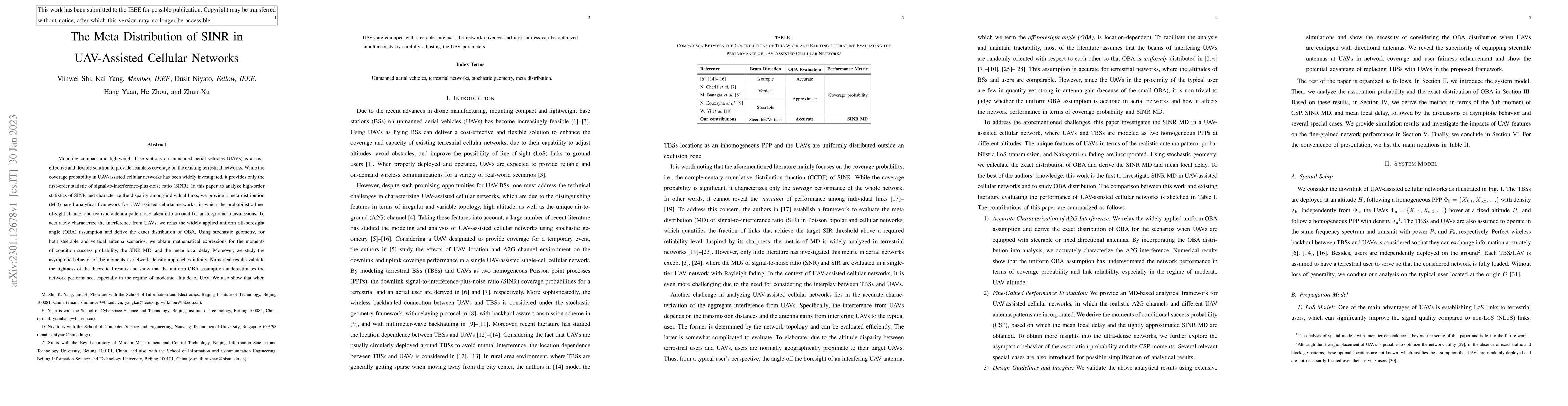Thumbnail for The Meta Distribution of SINR in UAV-Assisted Cellular Networks