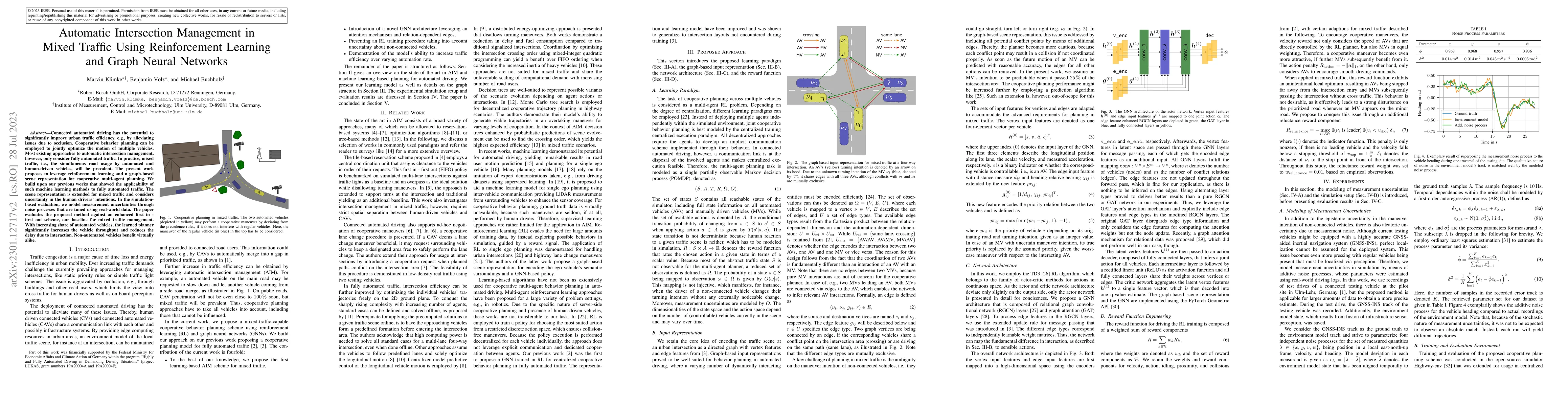 Thumbnail for Automatic Intersection Management in Mixed Traffic Using Reinforcement
  Learning and Graph Neural Networks