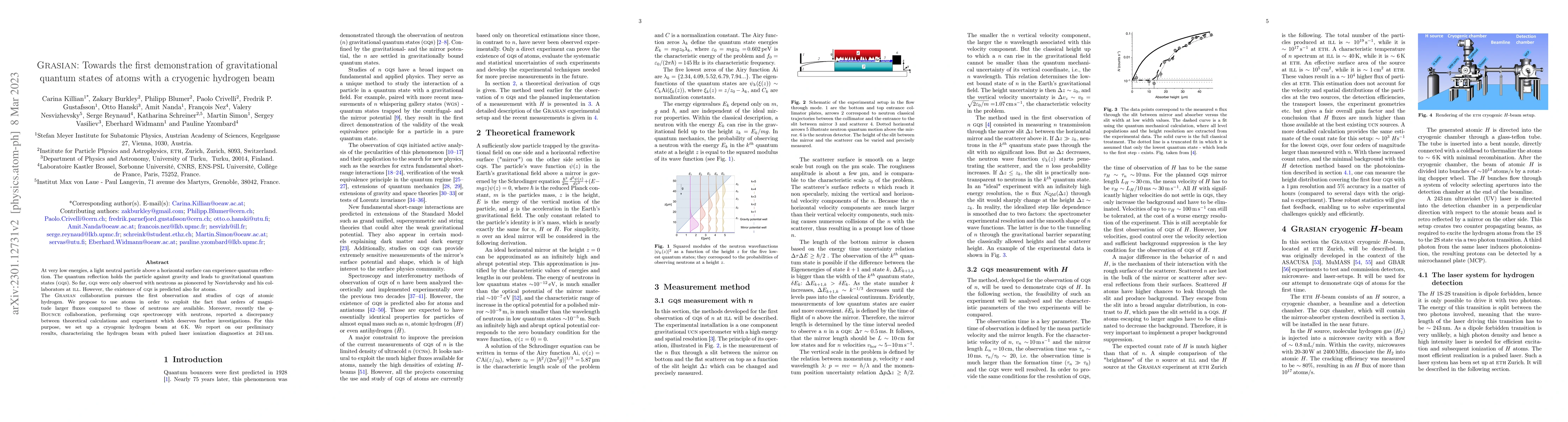 Thumbnail for GRASIAN: Towards the first demonstration of gravitational quantum states
  of atoms with a cryogenic hydrogen beam