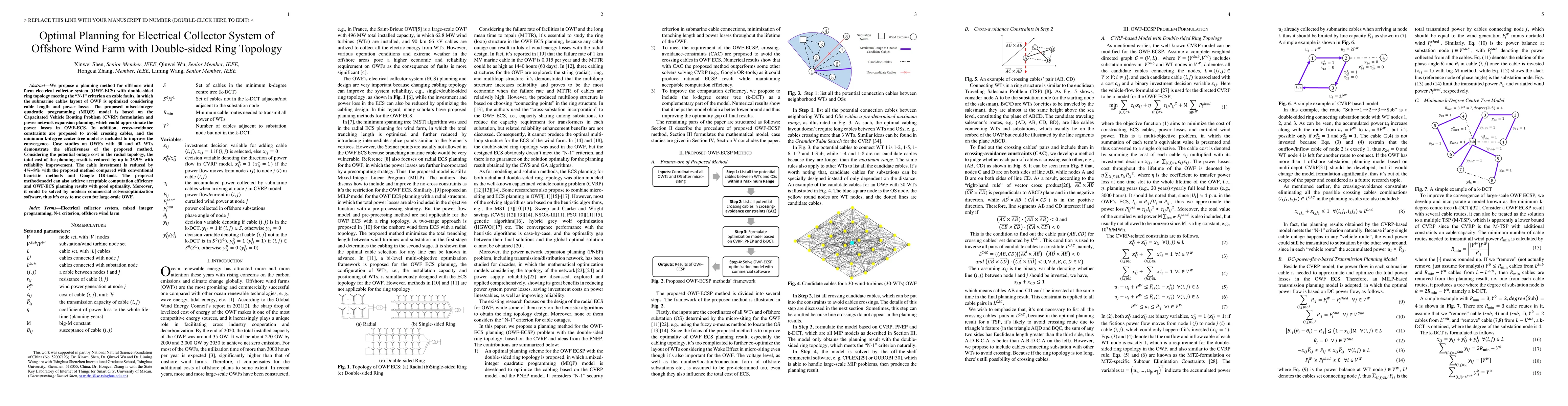 Thumbnail for Optimal Planning for Electrical Collector System of Offshore Wind Farm
  with Double-sided Ring Topology