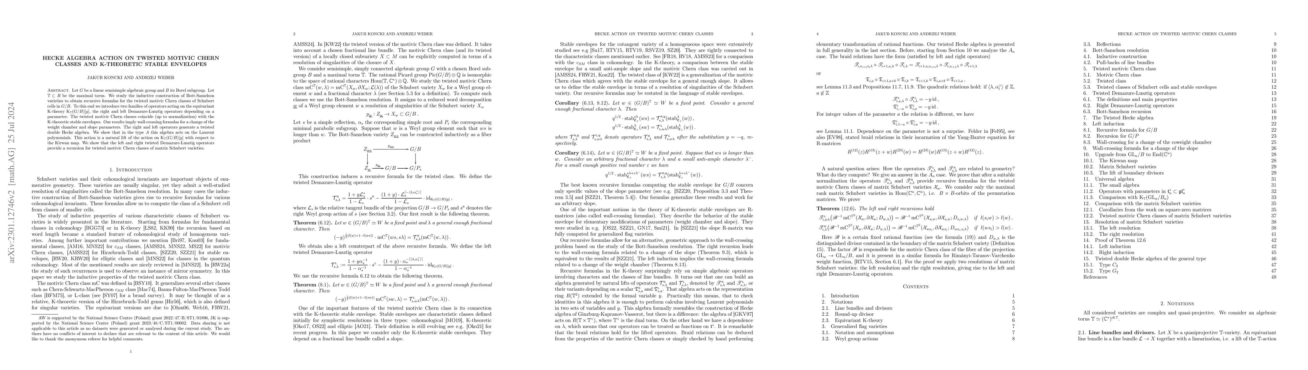 Thumbnail for Hecke algebra action on twisted motivic Chern classes and K-theoretic
  stable envelopes