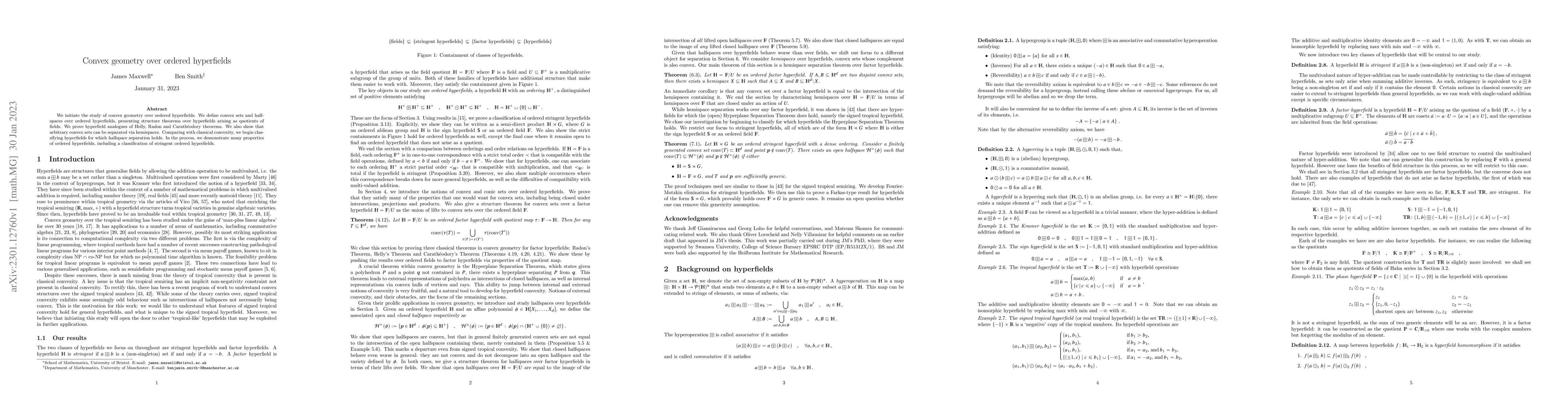 Thumbnail for Convex geometry over ordered hyperfields
