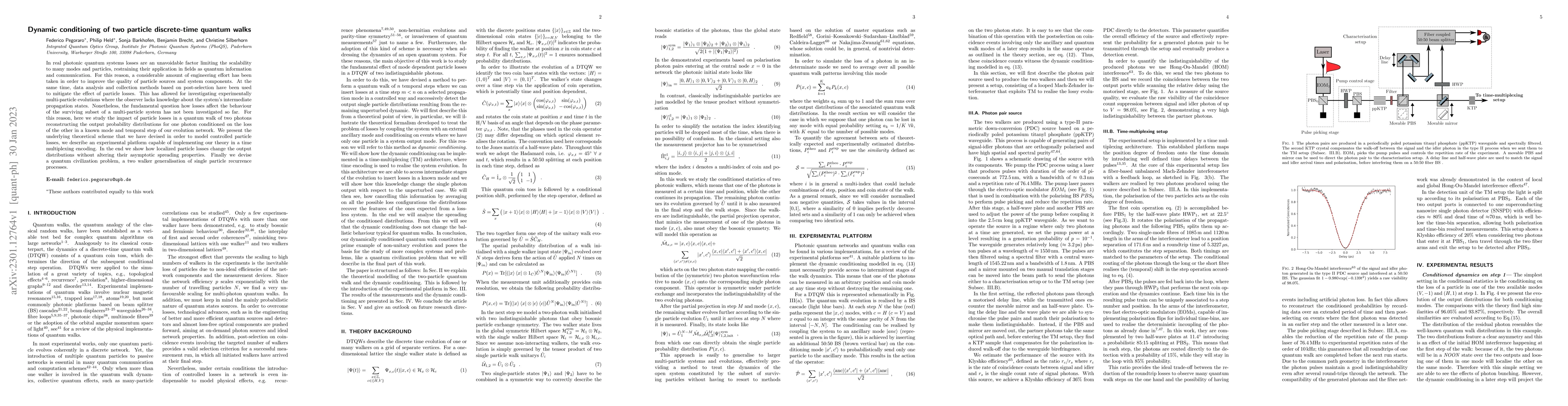 Thumbnail for Dynamic conditioning of two particle discrete-time quantum walks