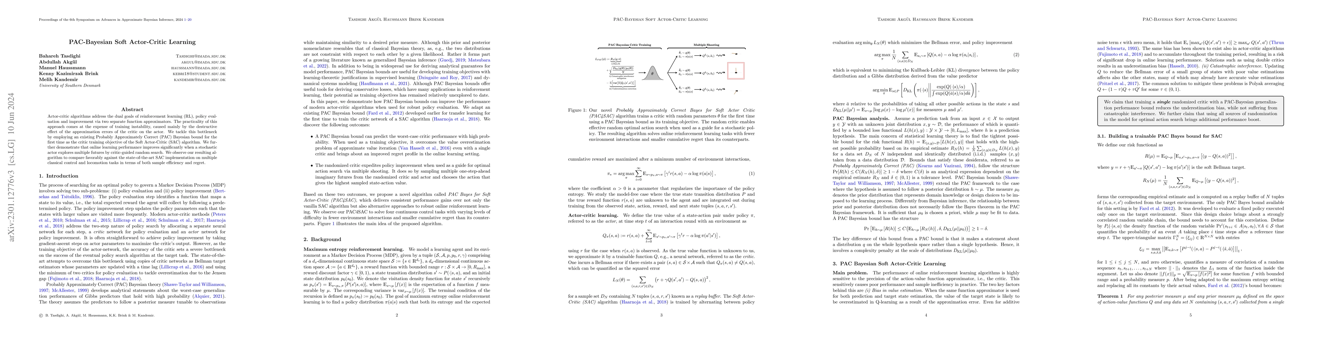 Thumbnail for PAC-Bayesian Soft Actor-Critic Learning