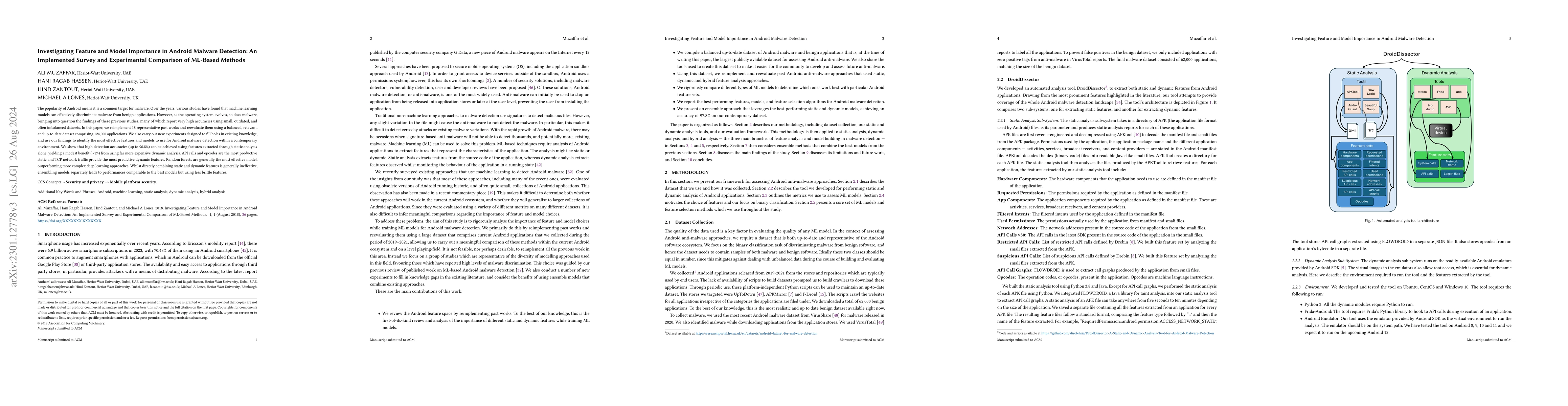 Thumbnail for Investigating Feature and Model Importance in Android Malware Detection:
  An Implemented Survey and Experimental Comparison of ML-Based Methods