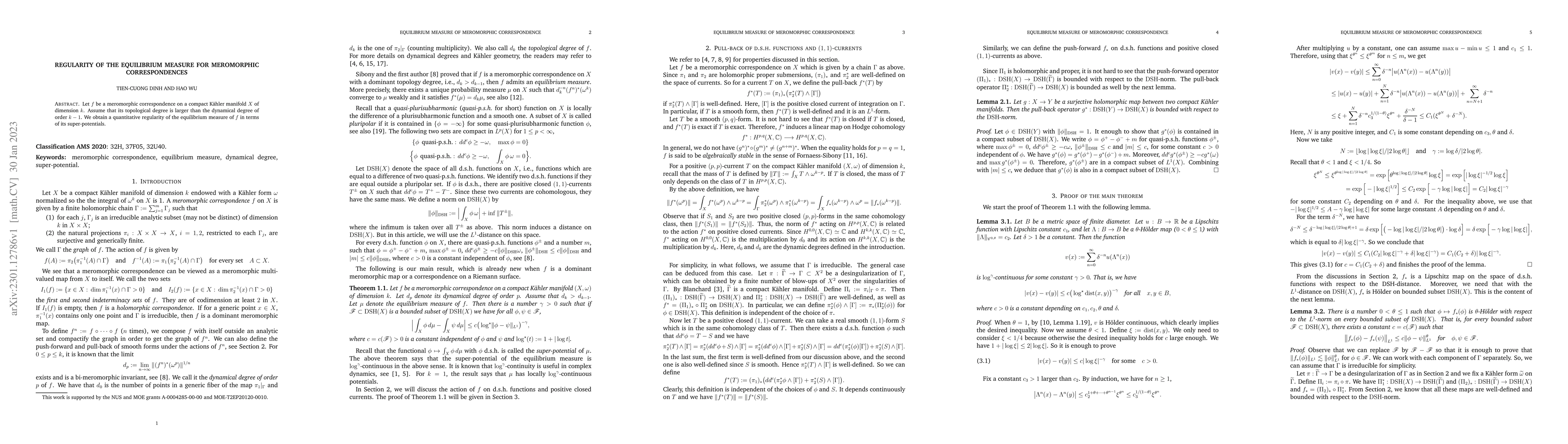Thumbnail for Regularity of the equilibrium measure for meromorphic correspondences