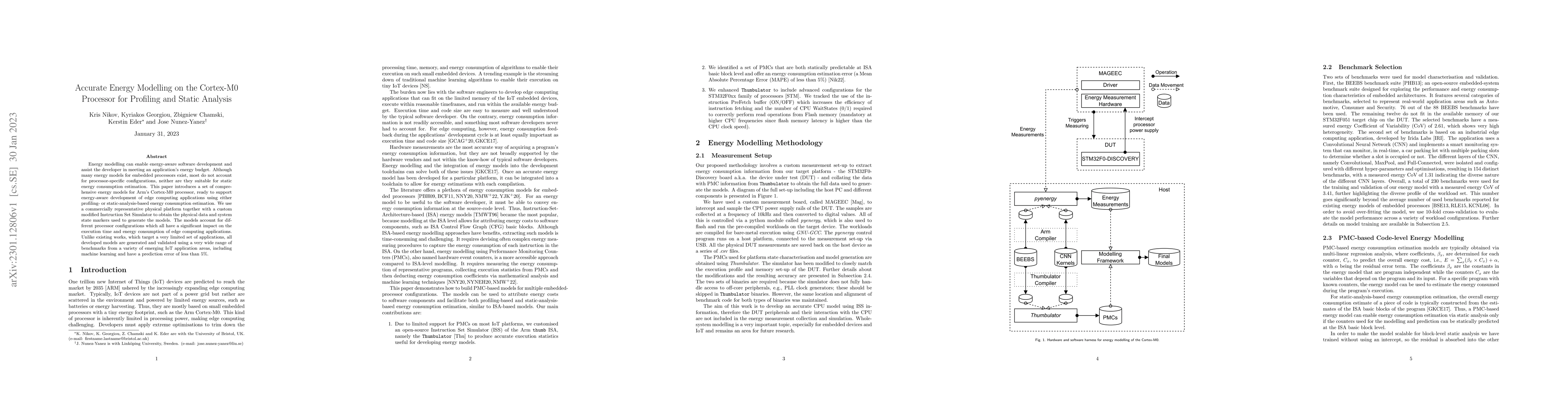 Thumbnail for Accurate Energy Modelling on the Cortex-M0 Processor for Profiling and
  Static Analysis