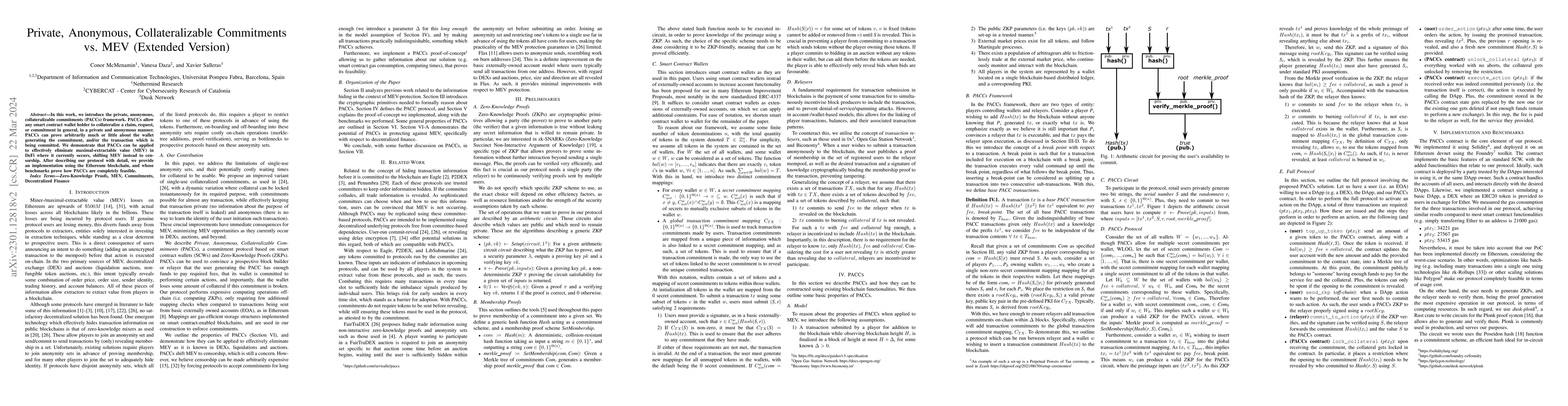 Thumbnail for Private, Anonymous, Collateralizable Commitments vs. MEV