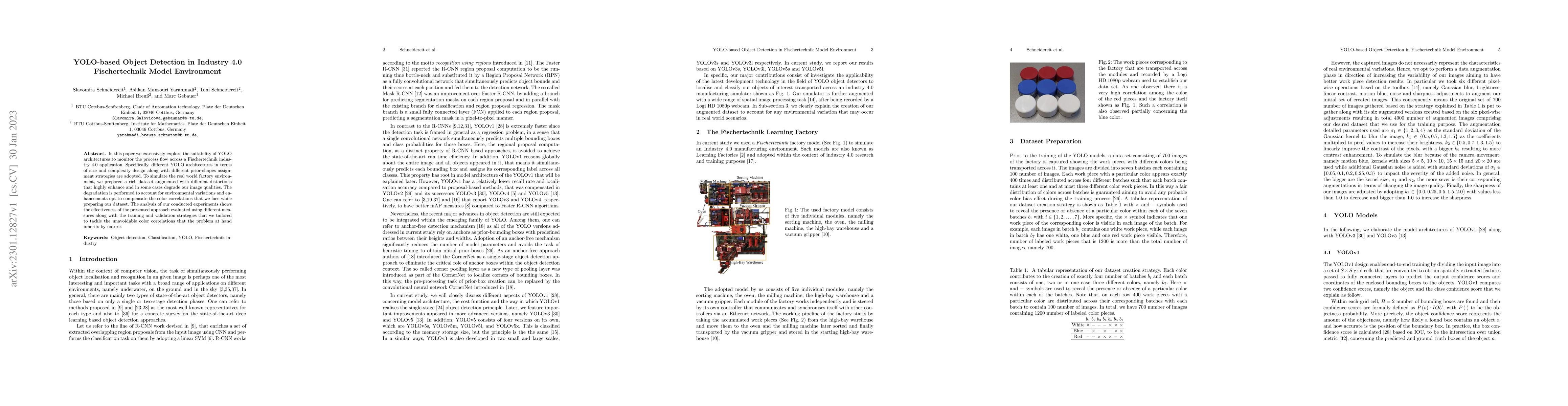 Thumbnail for YOLO-based Object Detection in Industry 4.0 Fischertechnik Model
  Environment
