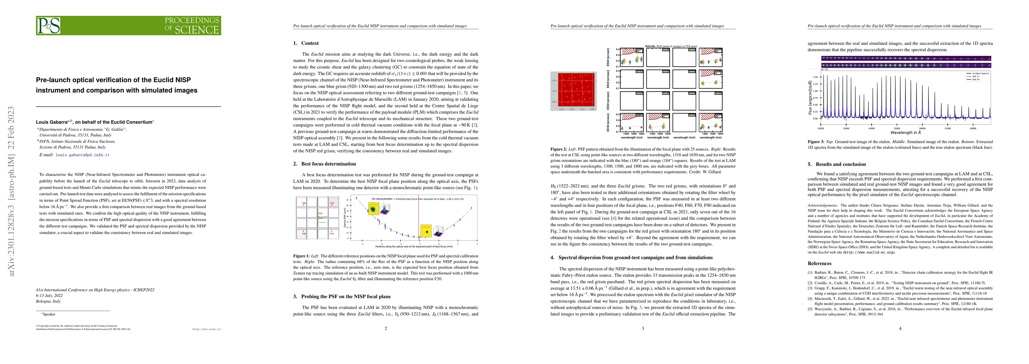 Thumbnail for Pre-launch optical verification of the Euclid NISP instrument and
  comparison with simulated images