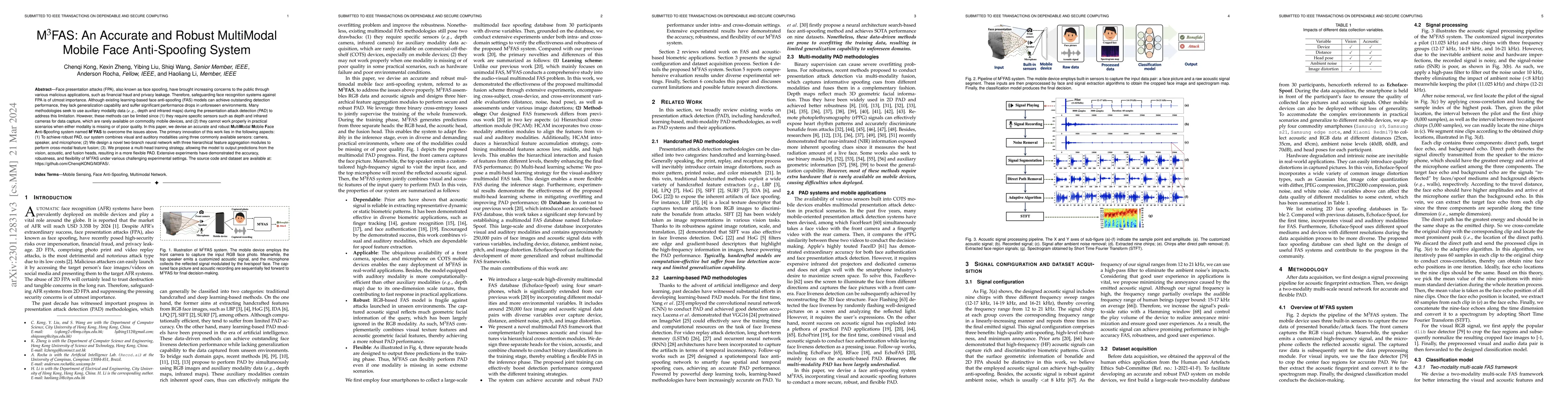 Thumbnail for M3FAS: An Accurate and Robust MultiModal Mobile Face Anti-Spoofing
  System