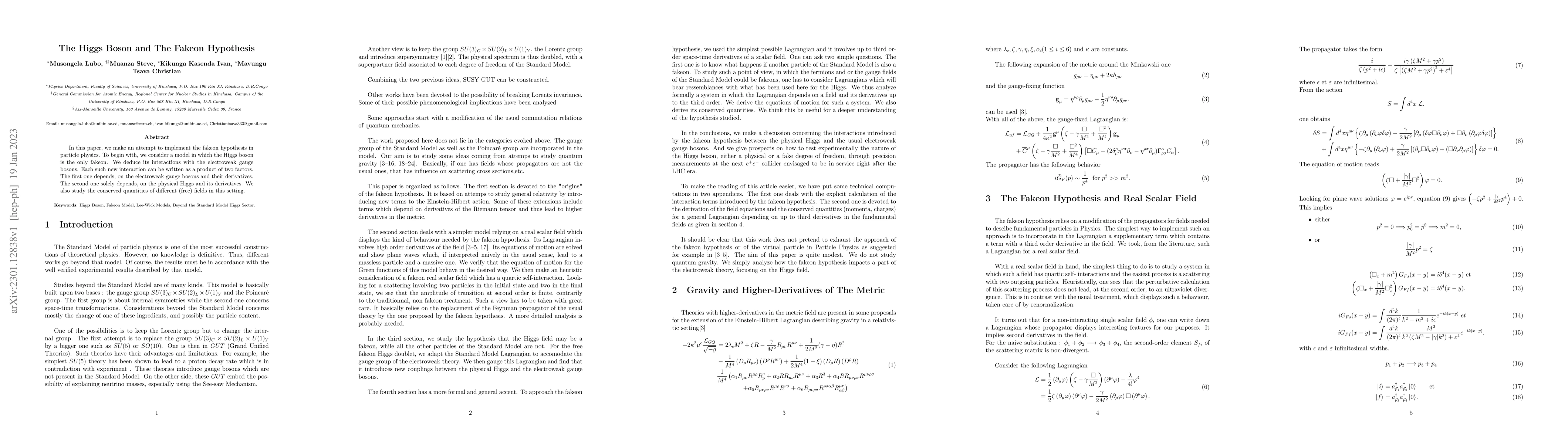 Thumbnail for The Higgs Boson and The Fakeon Hypothesis