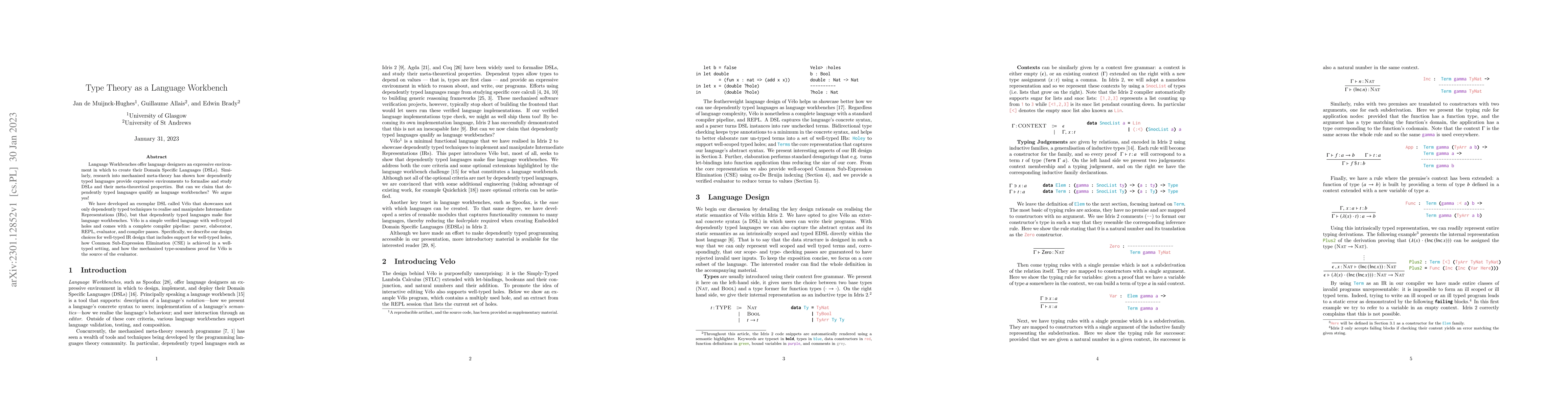 Thumbnail for Type Theory as a Language Workbench
