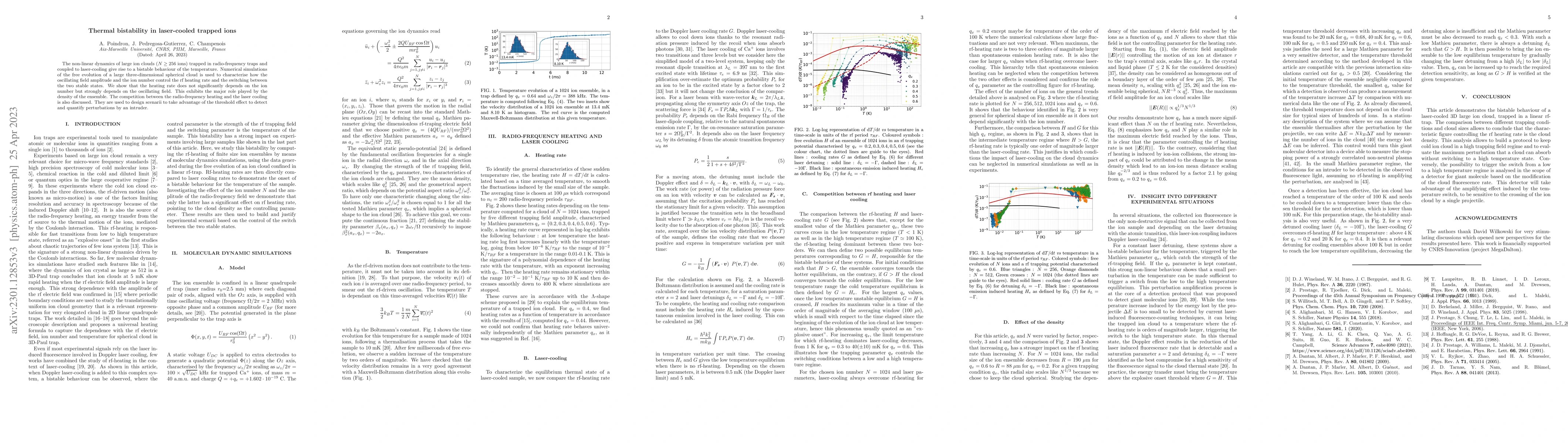 Thumbnail for Thermal bistability in laser-cooled trapped ions